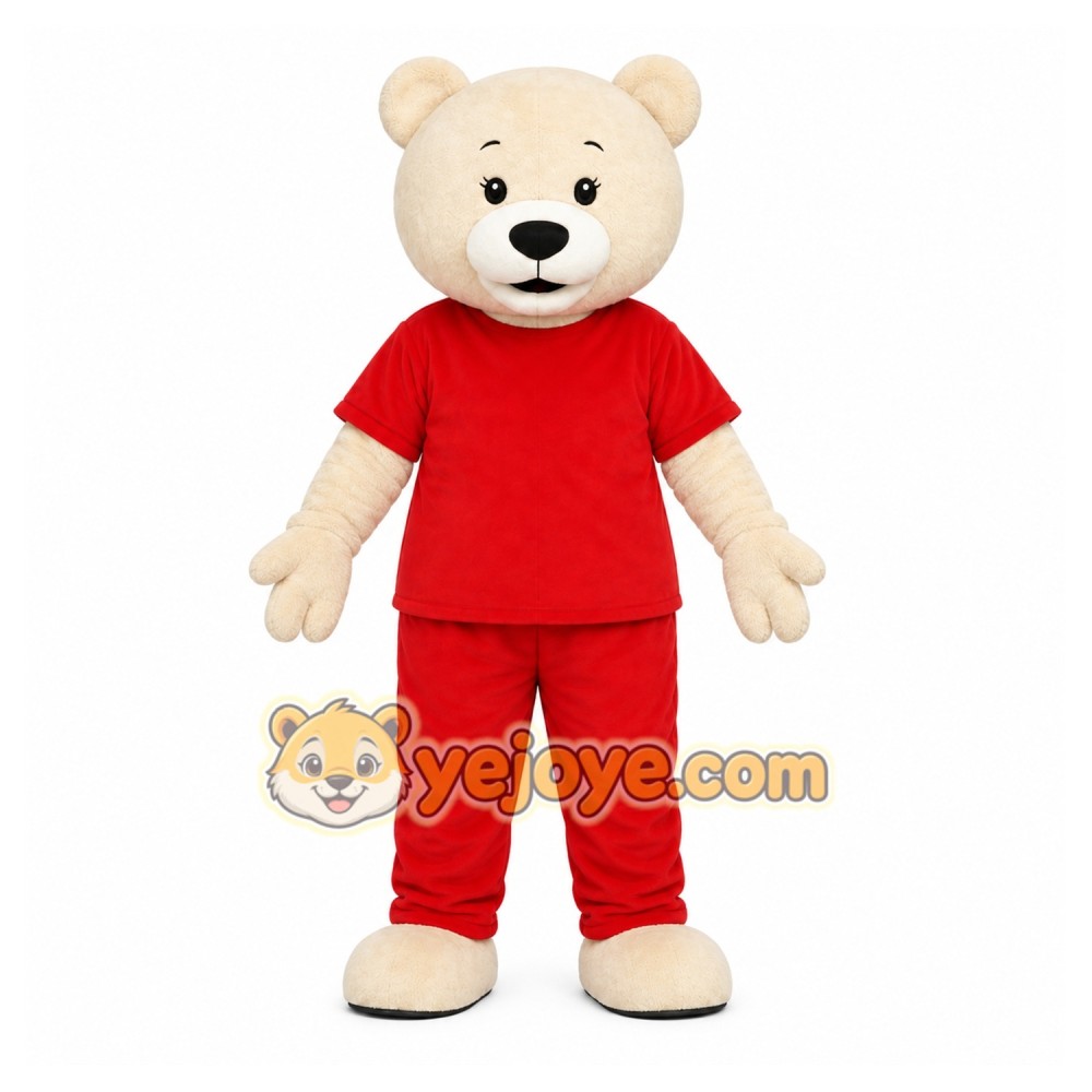 Red Bear Mascot Costume with Custom Logo Red Bear Mascot Costume with Custom Logo