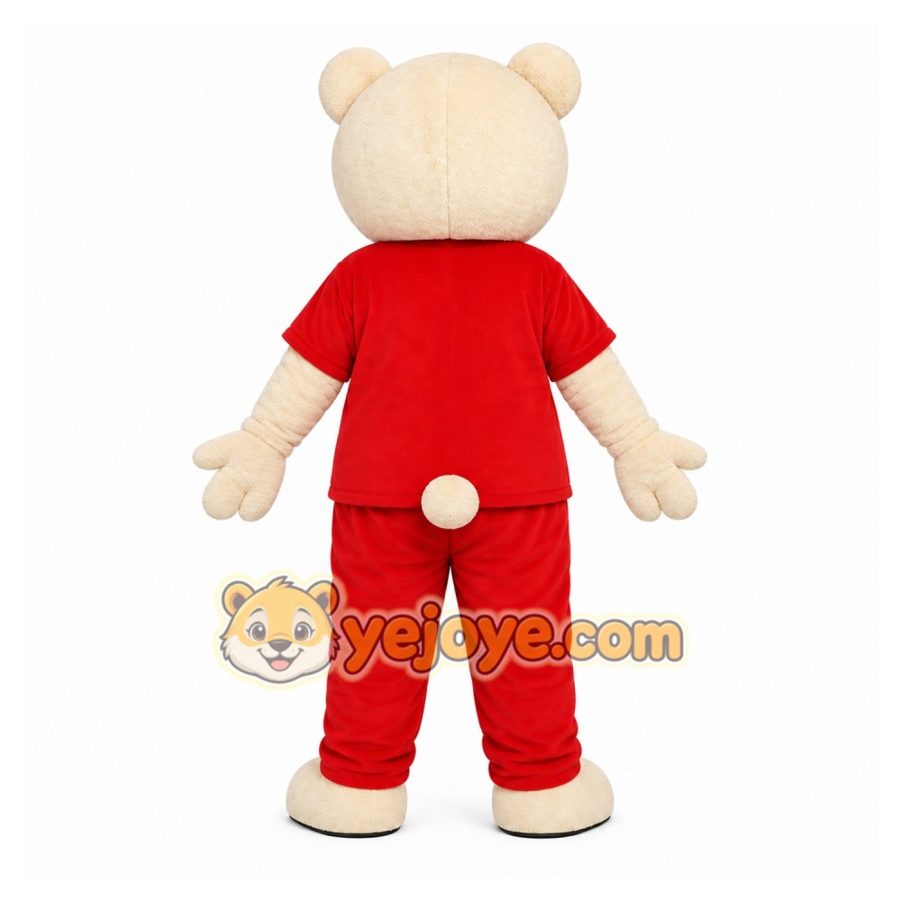 Red Bear Mascot Costume with Custom Logo Red Bear Mascot Costume with Custom Logo