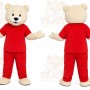 Red Bear Mascot Costume with Custom Logo