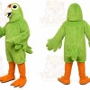 Green Bird Mascot Costume with Custom Logo
