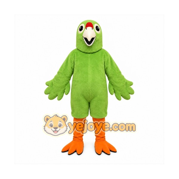 Green Bird Mascot Costume with Custom Logo Green Bird Mascot Costume with Custom Logo