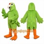 Green Bird Mascot Costume with Custom Logo