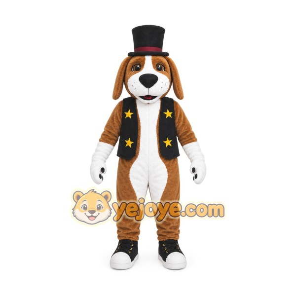 Brown Dog Mascot Costume with Custom Logo Brown Dog Mascot Costume with Custom Logo