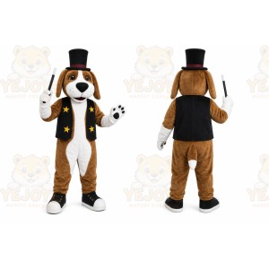 Brown Dog Mascot Costume with Custom Logo