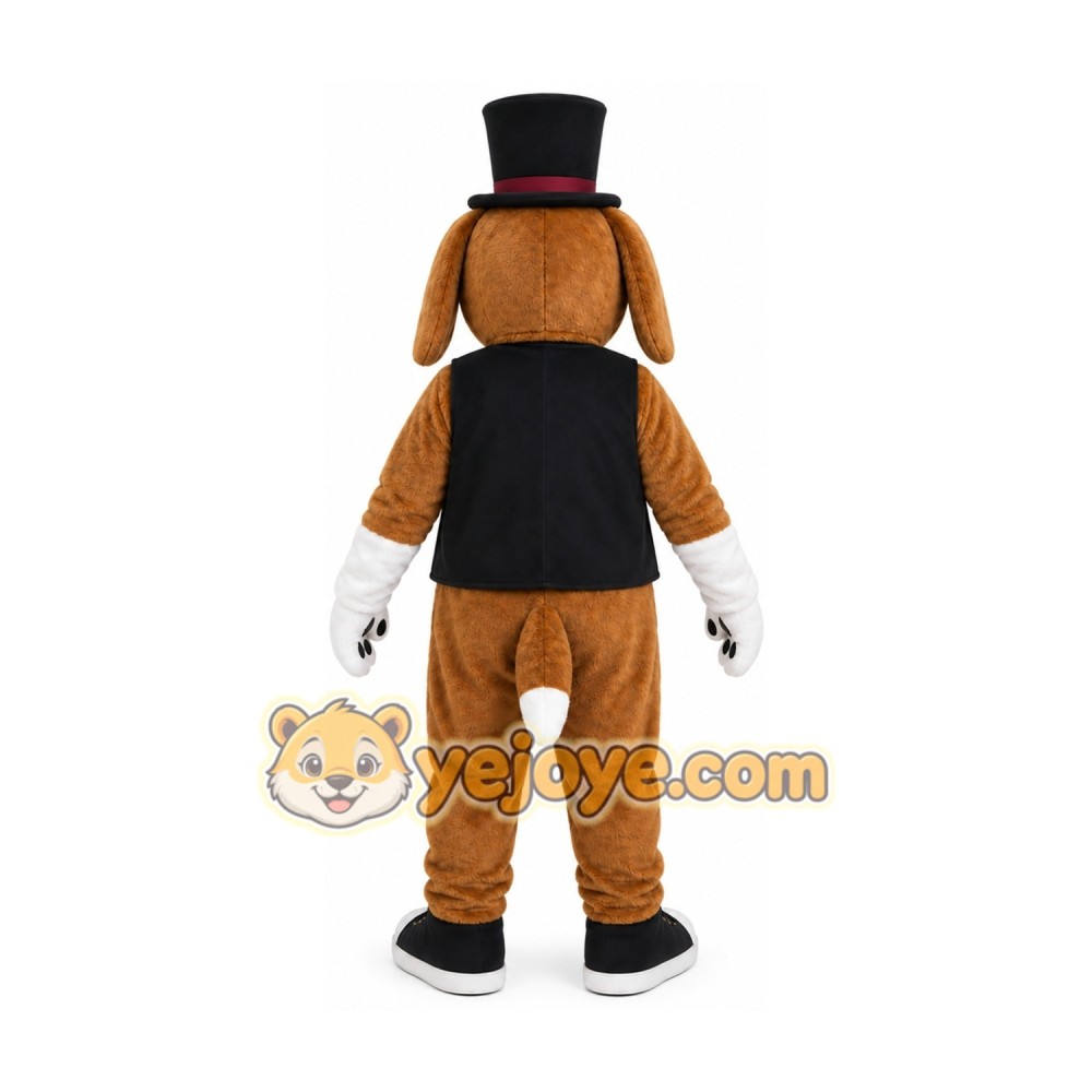 Brown Dog Mascot Costume with Custom Logo