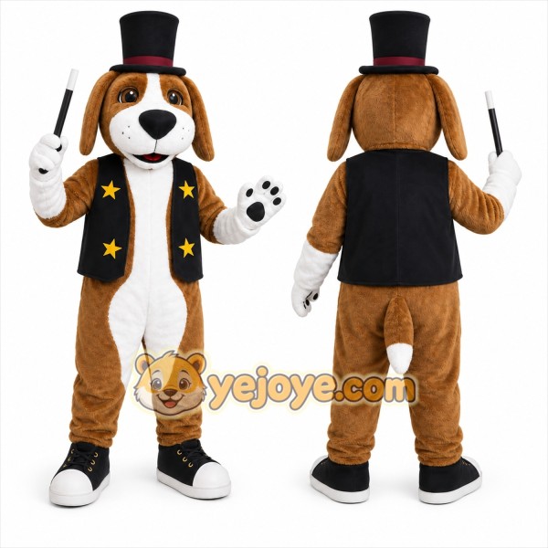 Brown Dog Mascot Costume with Custom Logo