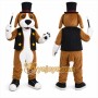 Brown Dog Mascot Costume with Custom Logo