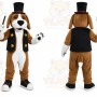 Brown Dog Mascot Costume with Custom Logo
