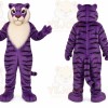 Purple Tiger Mascot Costume with Custom Logo