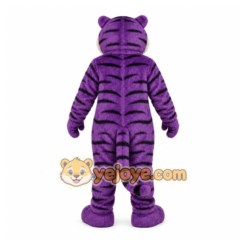 Purple Tiger Mascot Costume with Custom Logo Purple Tiger Mascot Costume with Custom Logo