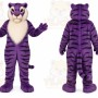 Purple Tiger Mascot Costume with Custom Logo