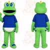 Green Frog Mascot Costume with Custom Logo