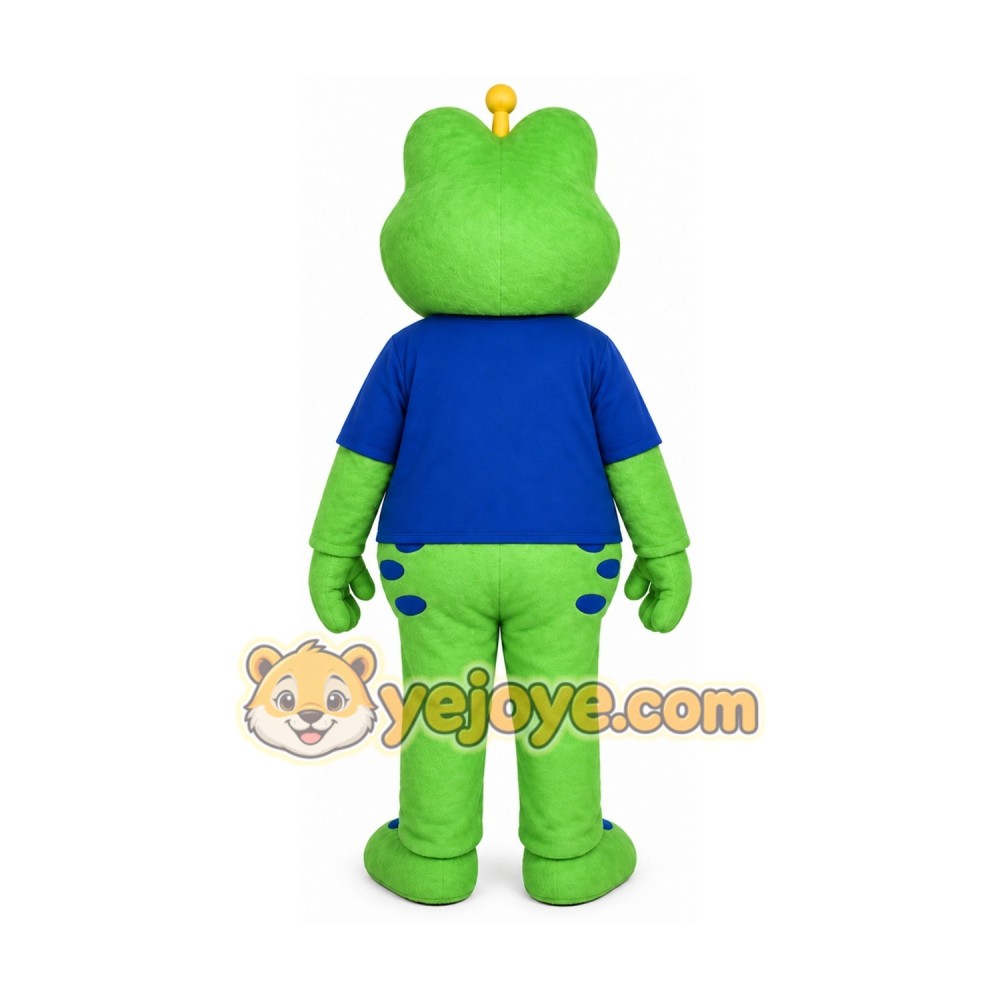 Green Frog Mascot Costume with Custom Logo Green Frog Mascot Costume with Custom Logo