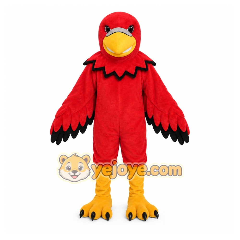 Red Bird Mascot Costume with Custom Logo