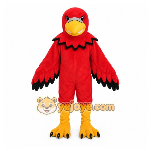 Red Bird Mascot Costume with Custom Logo