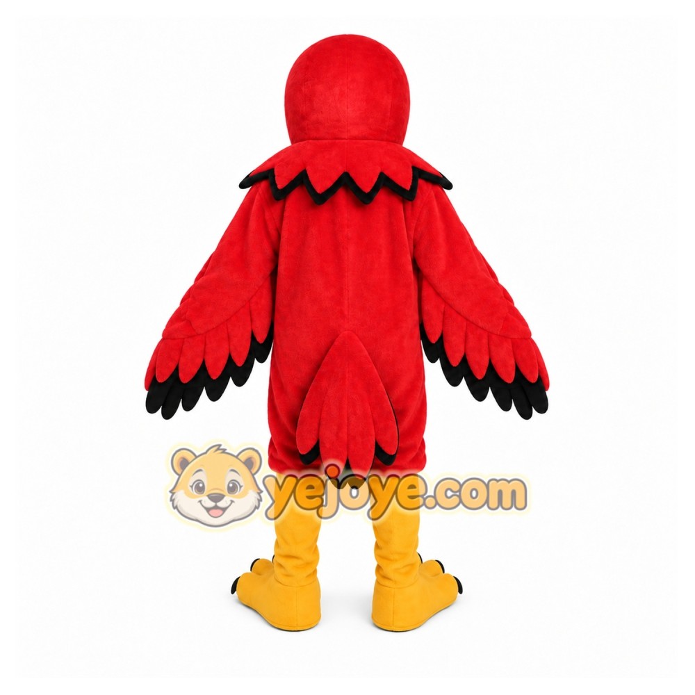 Red Bird Mascot Costume with Custom Logo