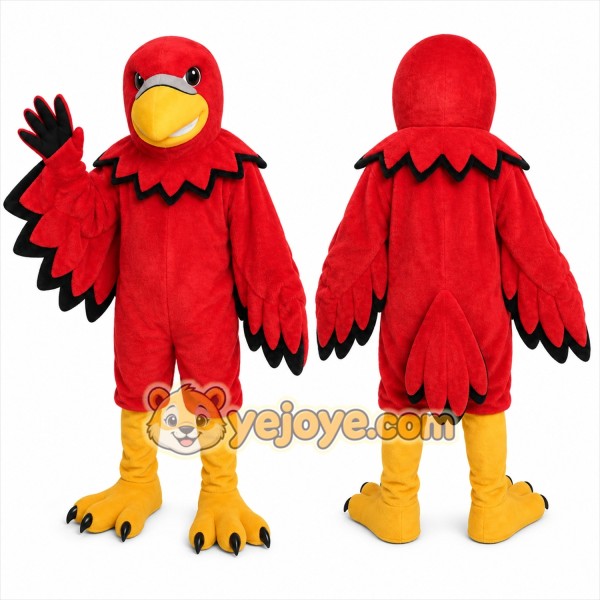 Red Bird Mascot Costume with Custom Logo
