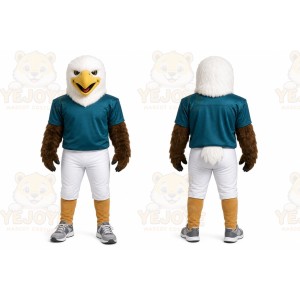 White Eagle Mascot Costume with Custom Logo