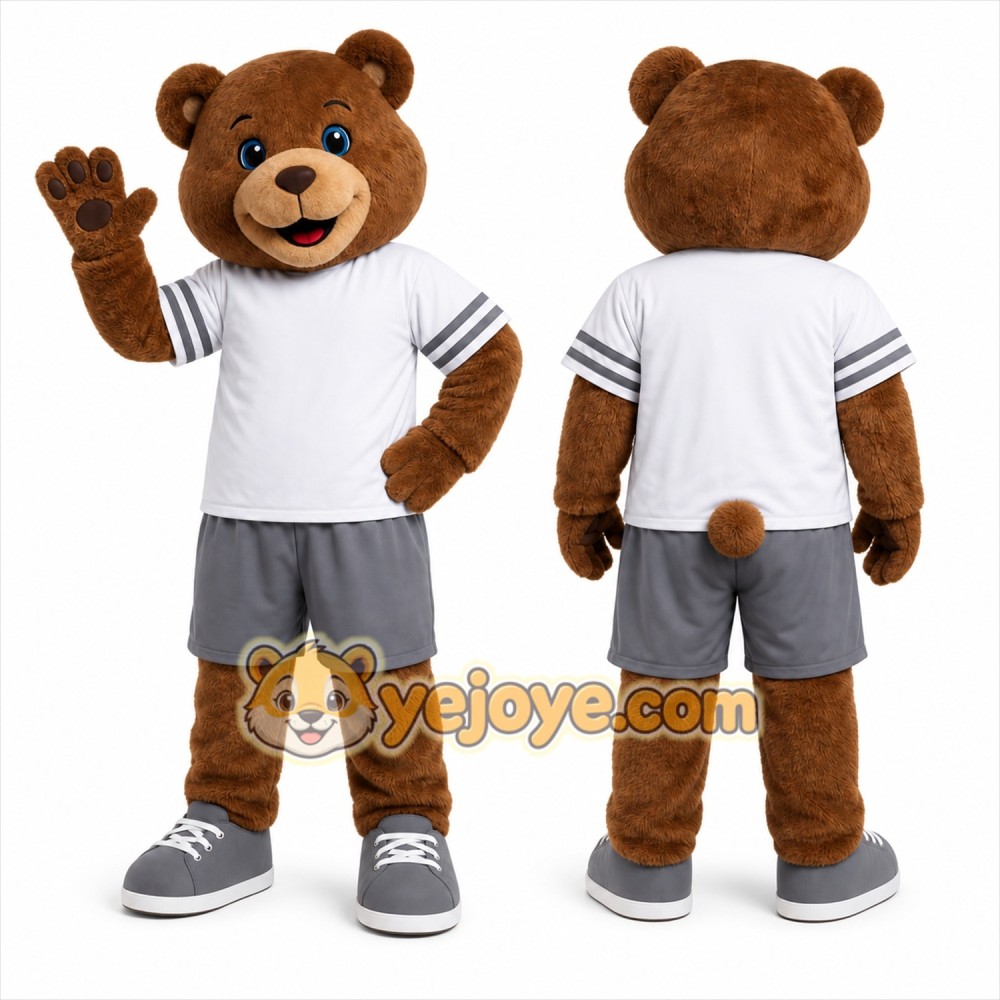 Brown Bear Mascot Costume with Custom Logo Brown Bear Mascot Costume with Custom Logo