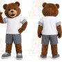 Brown Bear Mascot Costume with Custom Logo