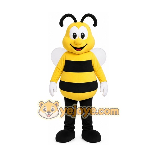 Yellow Bee Mascot Costume with Custom Logo Yellow Bee Mascot Costume with Custom Logo