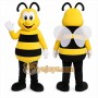 Yellow Bee Mascot Costume with Custom Logo