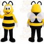 Yellow Bee Mascot Costume with Custom Logo