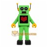 Green Robot Mascot Costume with Custom Logo