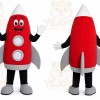 Red Rocket Mascot Costume with Custom Logo