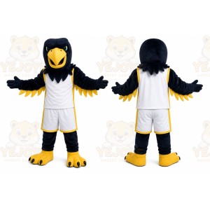 Black Bird Mascot Costume with Custom Logo