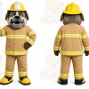 Tan Dog Mascot Costume with Custom Logo