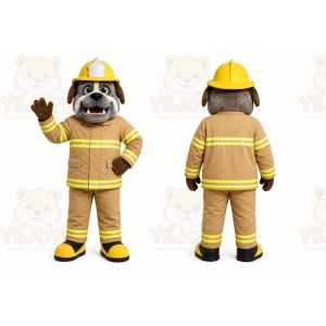 Tan Dog Mascot Costume with Custom Logo
