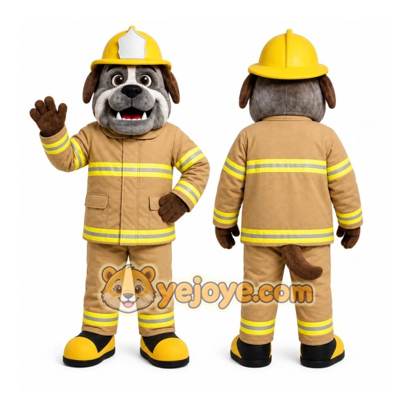 Tan Dog Mascot Costume with Custom Logo
