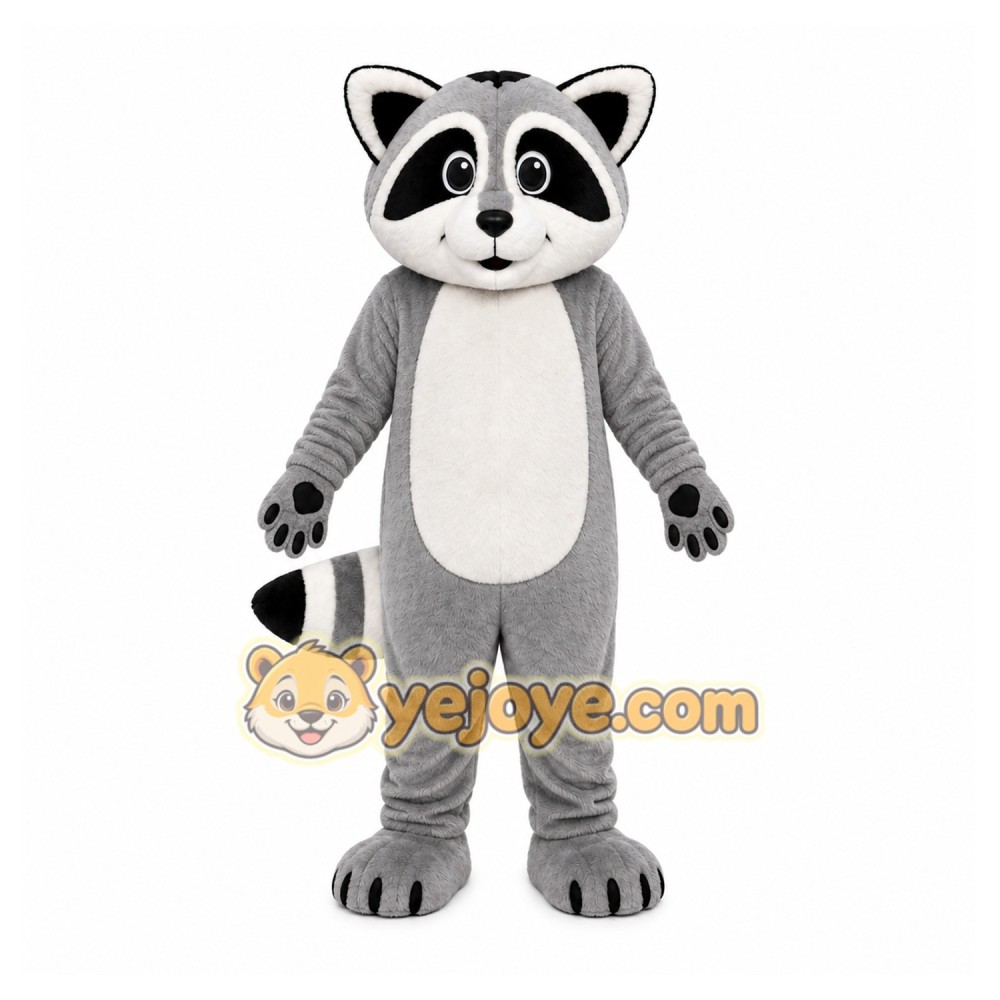 Gray Raccoon Mascot Costume with Custom Logo Gray Raccoon Mascot Costume with Custom Logo