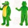 Green Alligator Mascot Costume with Custom Logo