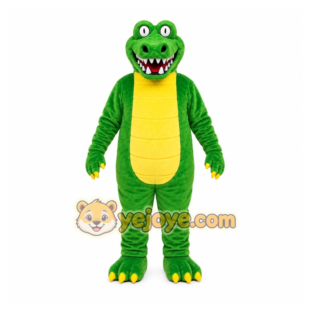 Green Alligator Mascot Costume with Custom Logo Green Alligator Mascot Costume with Custom Logo