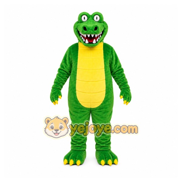 Green Alligator Mascot Costume with Custom Logo Green Alligator Mascot Costume with Custom Logo