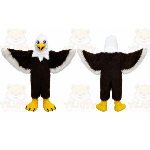 Black Bird Mascot Costume with Custom Logo