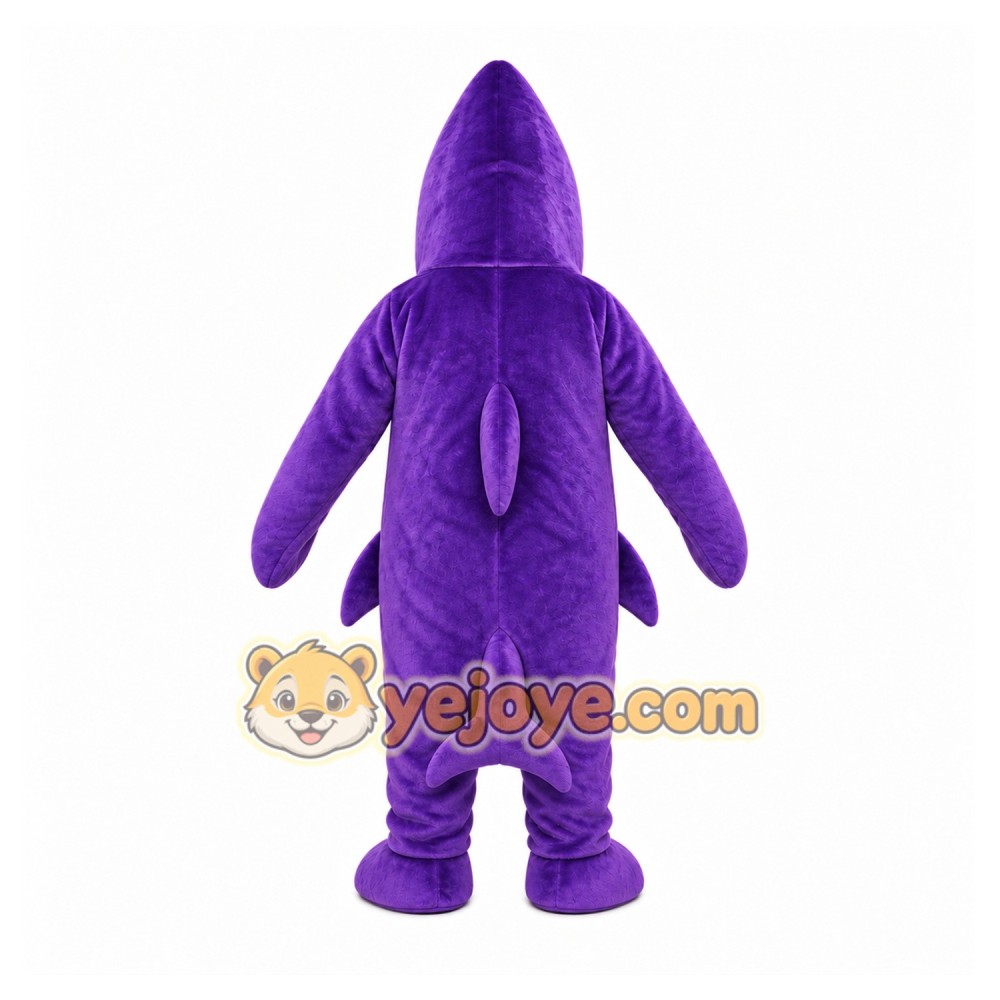 Purple Shark Mascot Costume with Custom Logo Purple Shark Mascot Costume with Custom Logo