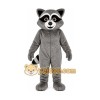Gray Raccoon Mascot Costume with Custom Logo