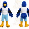 Blue Bird Mascot Costume with Custom Logo