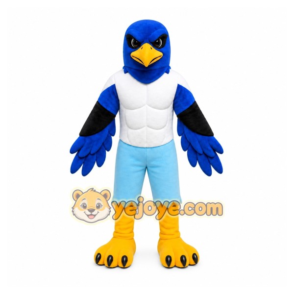 Blue Bird Mascot Costume with Custom Logo