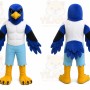 Blue Bird Mascot Costume with Custom Logo