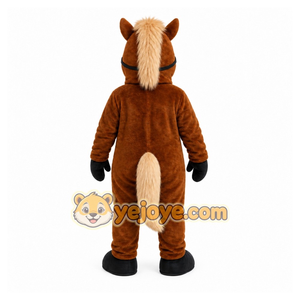Brown Horse Mascot Costume with Custom Logo Brown Horse Mascot Costume with Custom Logo