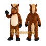 Brown Horse Mascot Costume with Custom Logo