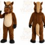 Brown Horse Mascot Costume with Custom Logo