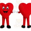 Red Heart Mascot Costume with Custom Logo