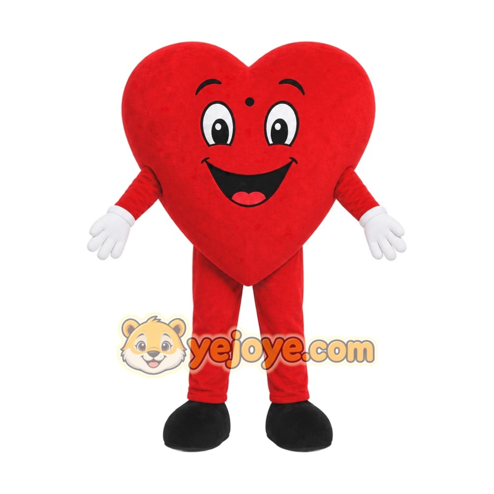 Red Heart Mascot Costume with Custom Logo Red Heart Mascot Costume with Custom Logo