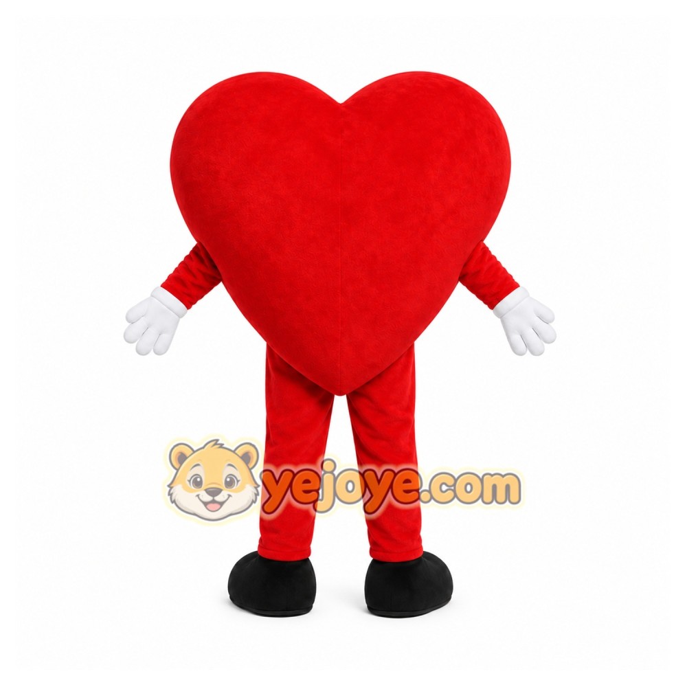 Red Heart Mascot Costume with Custom Logo Red Heart Mascot Costume with Custom Logo