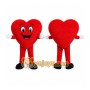 Red Heart Mascot Costume with Custom Logo